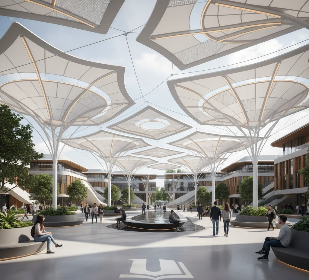 Aerozhade tensiles umbrella tensile structure image