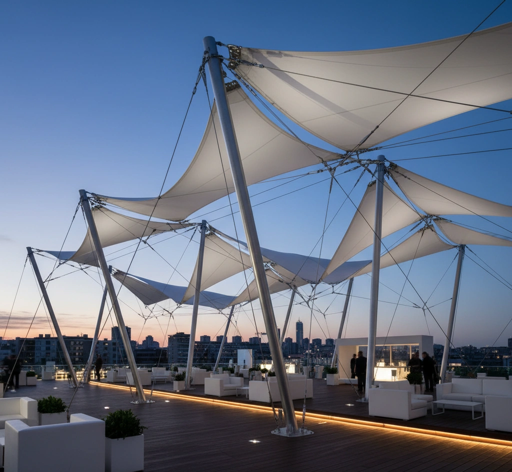 Premium Tensile structure for a Luxury Hotel Outdoor area